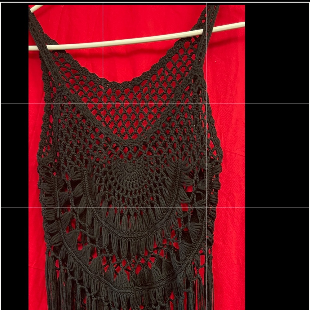 Hand crochet beach coverup dress size medium